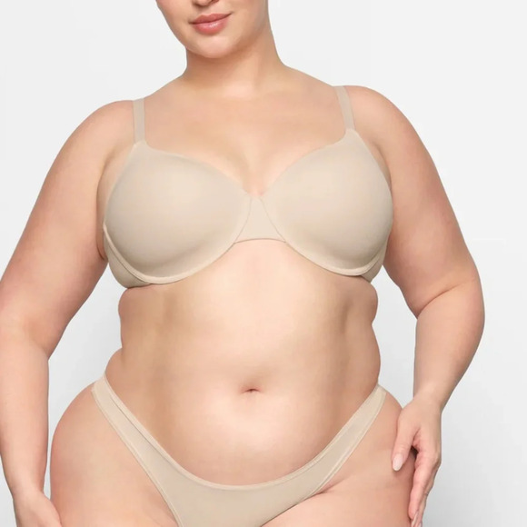 SKIMS Fits Everybody T-Shirt Bra  Demi Coverage 2294 SAND 36DD - Picture 1 of 6